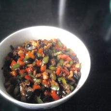 青红椒炒豆豉的做法