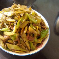 肉丝青椒扁豆的做法