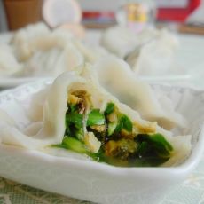 韭菜海红水饺的做法