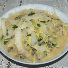 牡蛎炒大白菜的做法