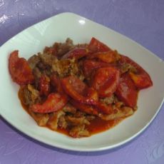 西红柿炒肉的做法