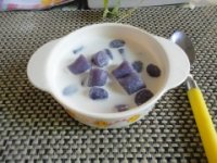 奶香紫薯芋圆的制作方法