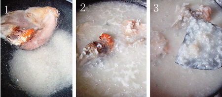 三文鱼蛤蜊虾粥步骤5-7