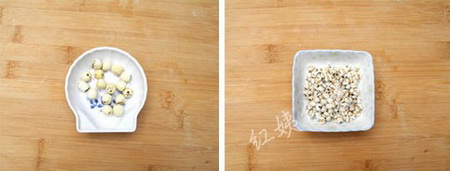 薏米红豆莲子粥原料2