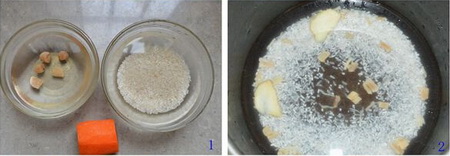 瑶柱胡萝卜粥做法步骤1-2