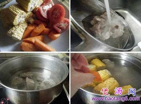 双红玉米排骨汤的做法