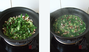 肉丝青菜燕麦粥步骤5-6