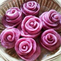 奶香紫薯玫瑰花卷的图解做法