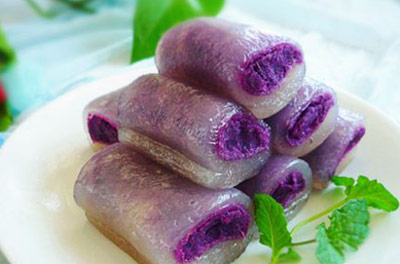 西米紫薯水晶卷做法