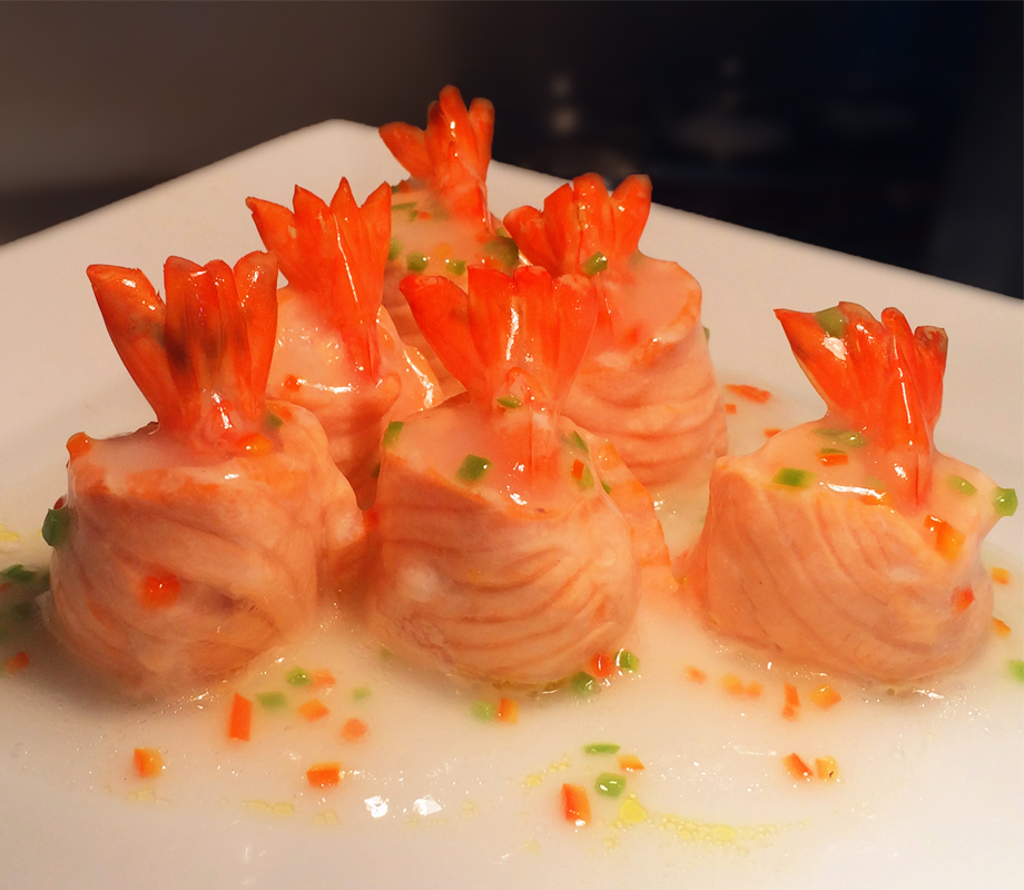 三文鱼虾卷如何制作