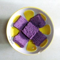 紫薯牛奶糕的5步制作方法