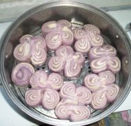 紫薯蝴蝶双色卷的14步制作方法