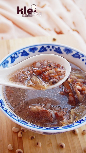 红米眉豆冬菜粥