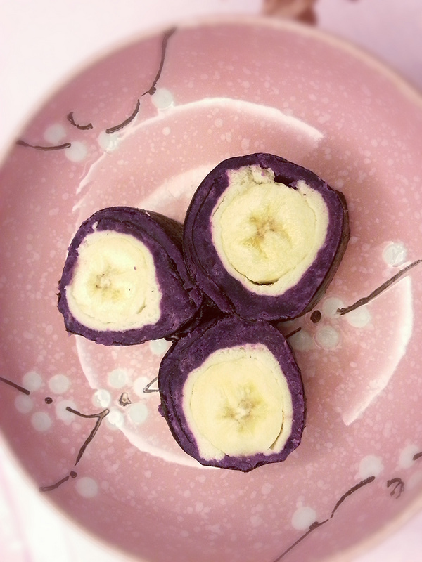 香蕉紫薯卷的制作教程