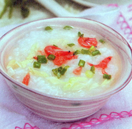 圆白菜虾米粥