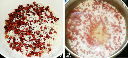 红豆糯米圆子粥步骤1-2