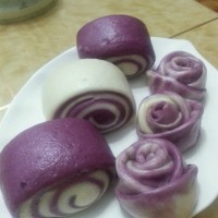 紫色的诱惑----紫薯花卷的具体做法