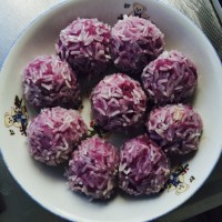 珍珠紫薯球做法
