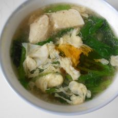 菠菜豆腐蛋花汤的做法
