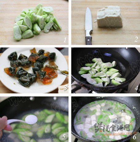 丝瓜皮蛋豆腐汤的做法
