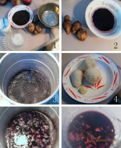 紫米芋块粥的做法