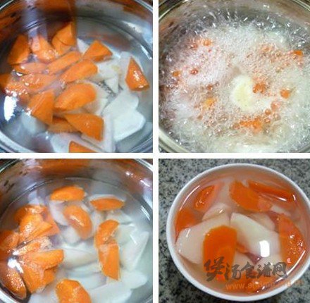 胡萝卜山药甜汤的做法