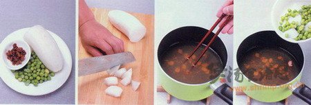豌豆萝卜豆酱汤的做法