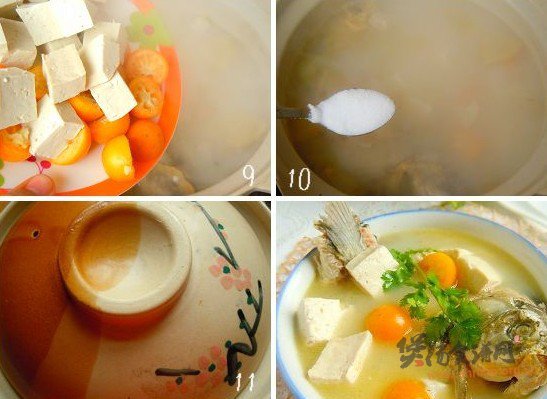 鲫鱼豆腐金橘汤的做法
