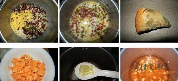 红薯豆子粥的做法