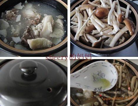 茶树菇牛骨煲的做法