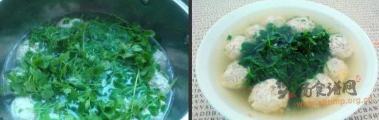 豆腐丸子豆苗汤的做法