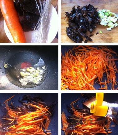 胡萝卜炖粉条的做法