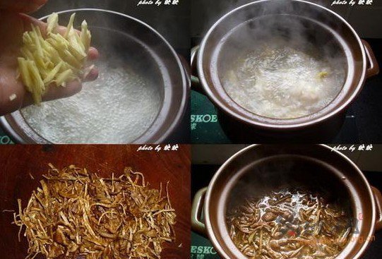 茶树菇鸡粥的做法
