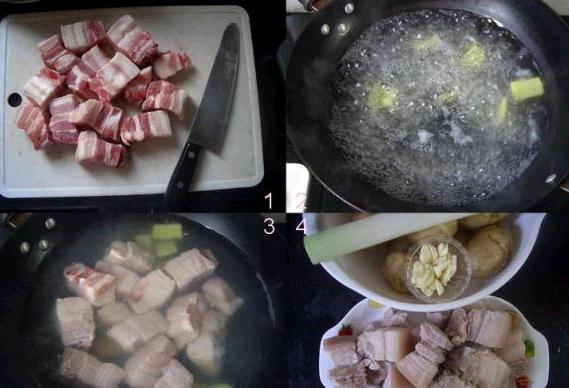 蒜香五花肉炖土豆的做法