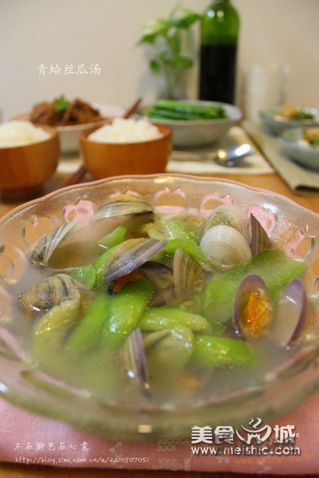 青蛤丝瓜汤的做法