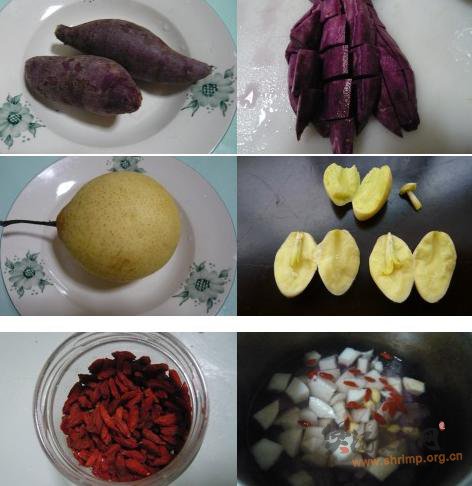 紫薯炖梨的做法