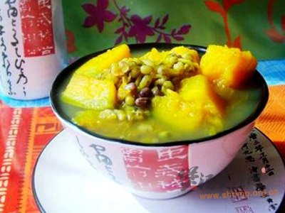(1)绿豆南瓜汤的做法