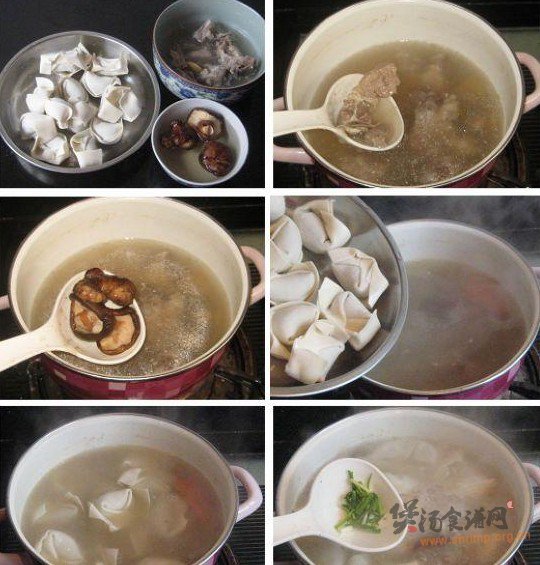 香菇排骨汤馄饨的做法