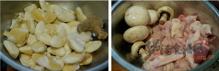 菱角蘑菇鲜鸡汤的做法