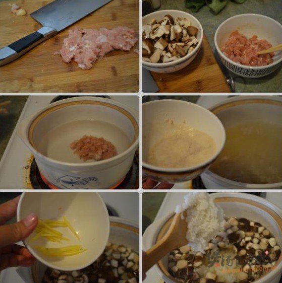 冬菇鸡蓉粥的做法
