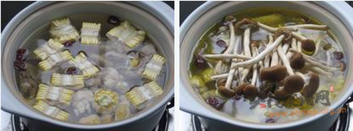茶树菇玉米鸡汤的做法