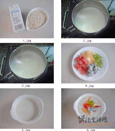 奶香燕麦水果粥的做法