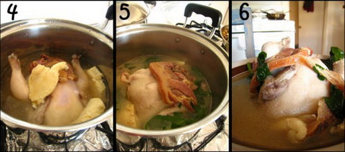 火腿浓汤煨子鸡的做法