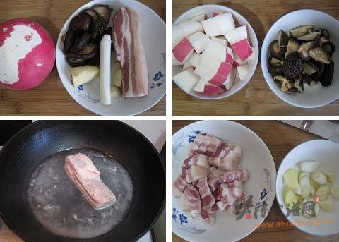 卞萝卜香菇炖肉的做法