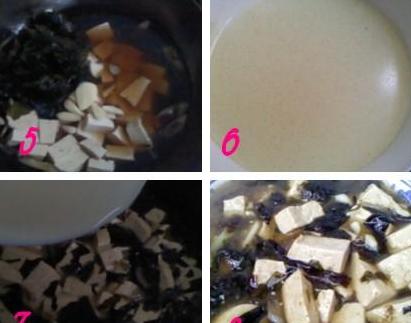 小海带炖豆腐的做法