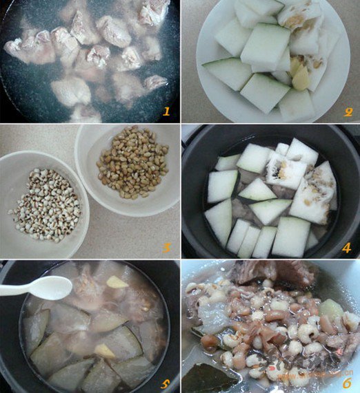 冬瓜竹豆薏米排骨汤的做法