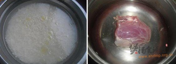 北极虾瘦肉粥的做法
