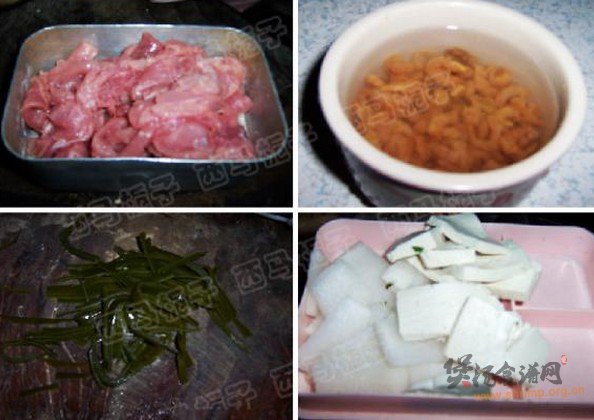 海米瘦肉什锦汤的做法