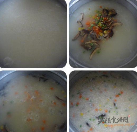 香菇海虾粥的做法