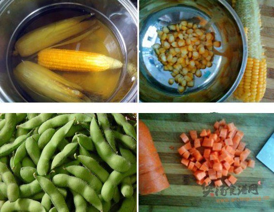玉米胡萝卜青豆粥的做法